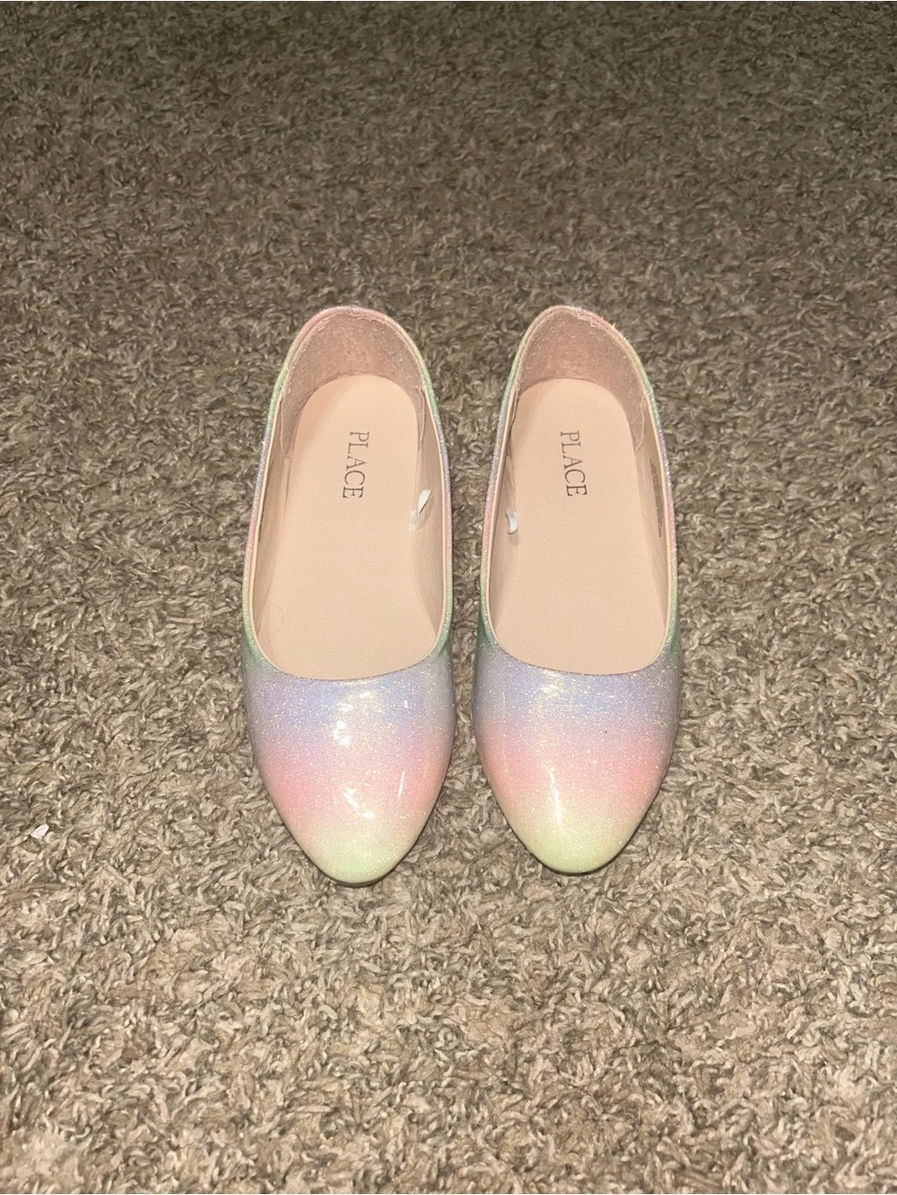 Girls' Glitter Pastel Ombre Ballet Flats size 1